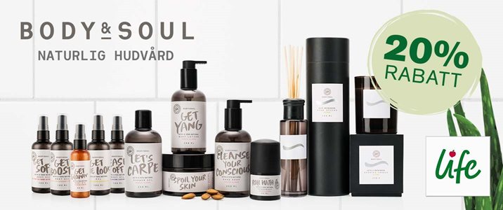 20 % studentrabatt på Body & Soul